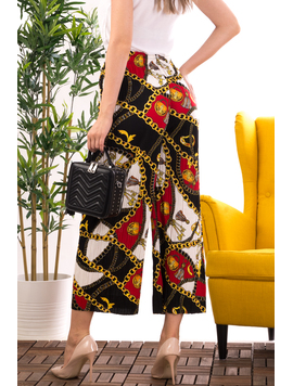 Pantaloni Dama Baisida Negru si Galben